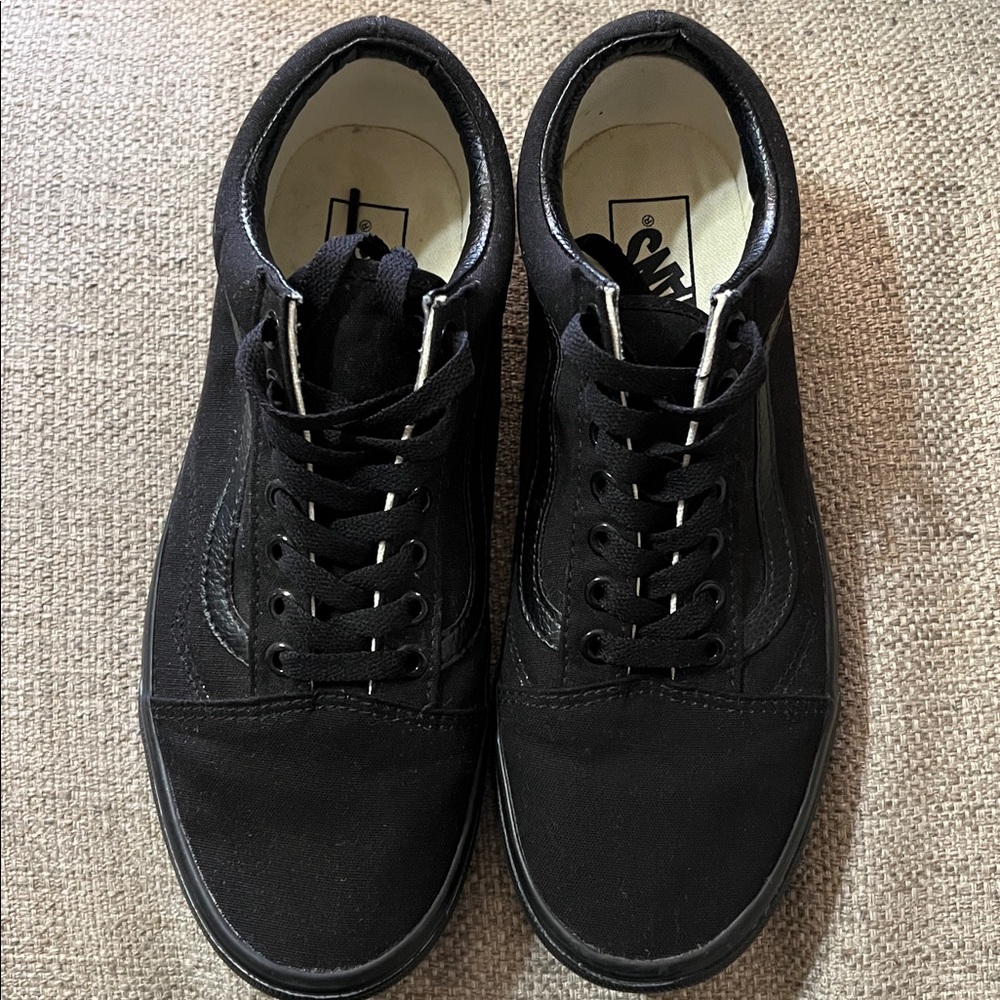 Vans All-Black Lace-Up Sneakers